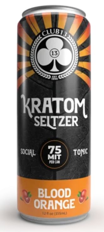 Club 13 Kratom Seltzer 75mg, Size: Blood Orange
