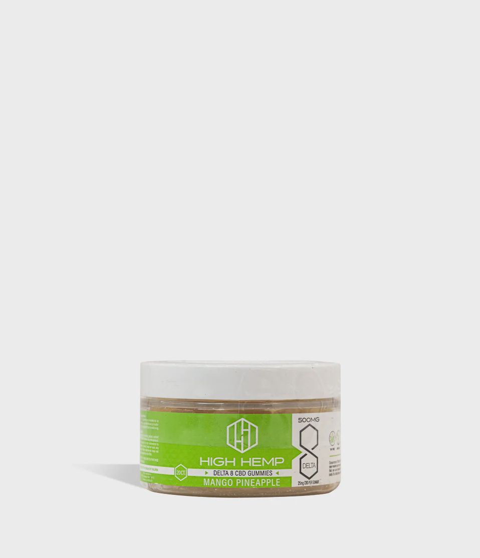 High Hemp Delta 8 Gummies 500mg 20ct, Flavor: Mango Pineapple