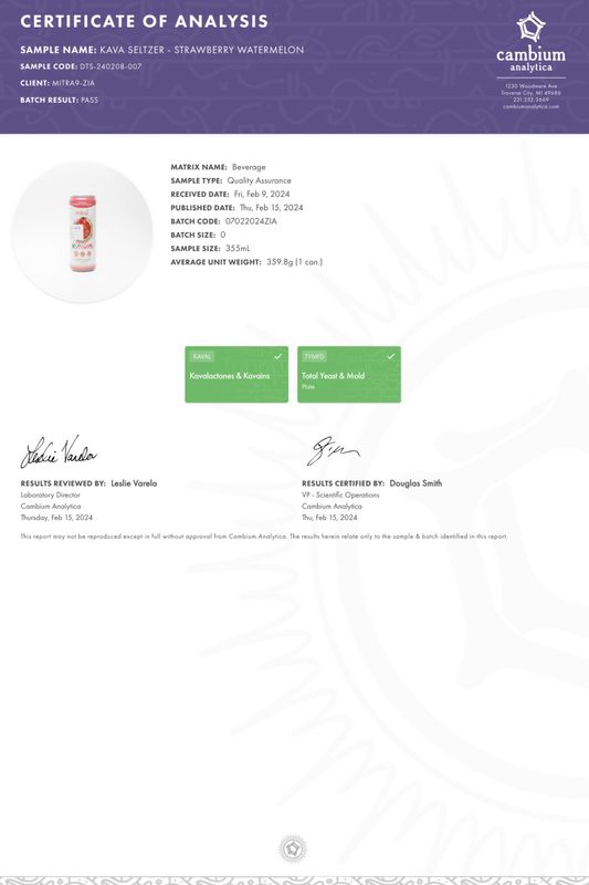Mitra 9 Kava Sparkling Strawberry Watermelon