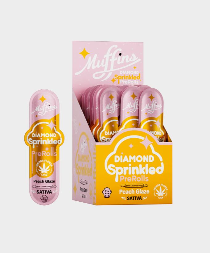 Muffins Diamond Pre Rolls  Peach Glaze Sativa
