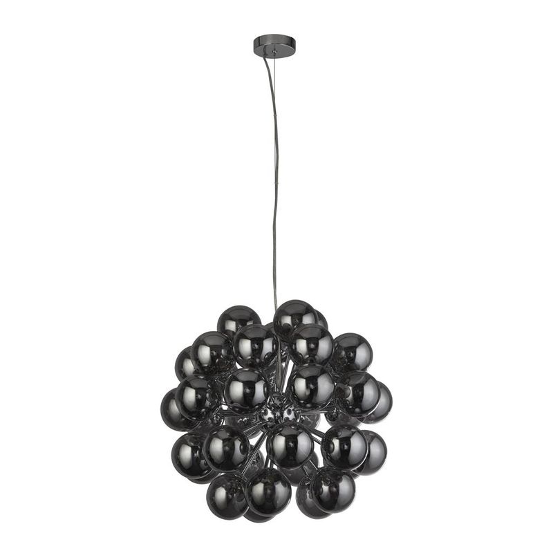 BERRY 27LT PENDANT - CHROME METAL & SMOKED GLASS