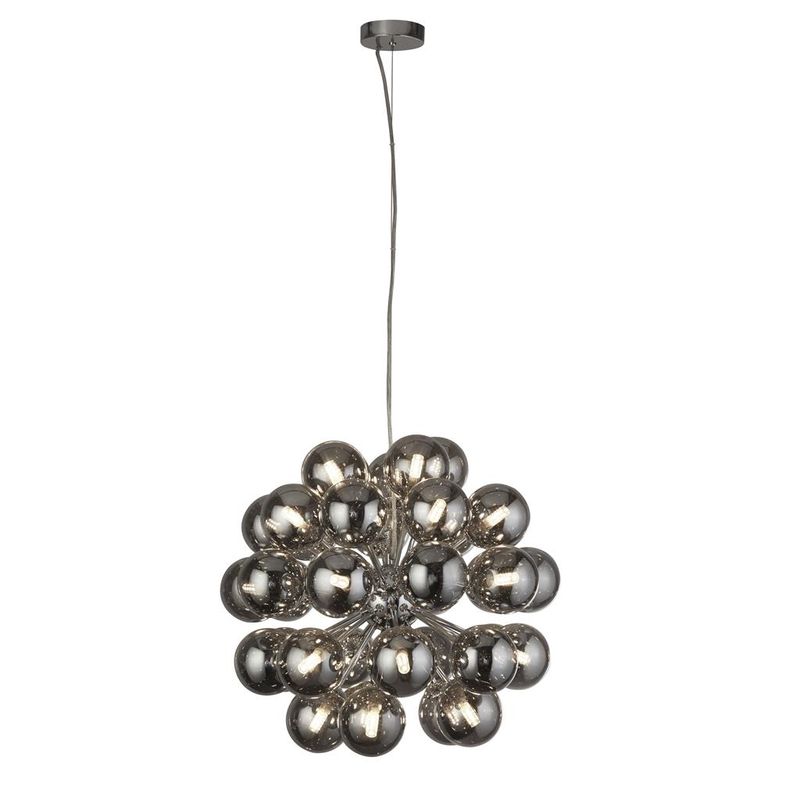 BERRY 27LT PENDANT - CHROME METAL & SMOKED GLASS
