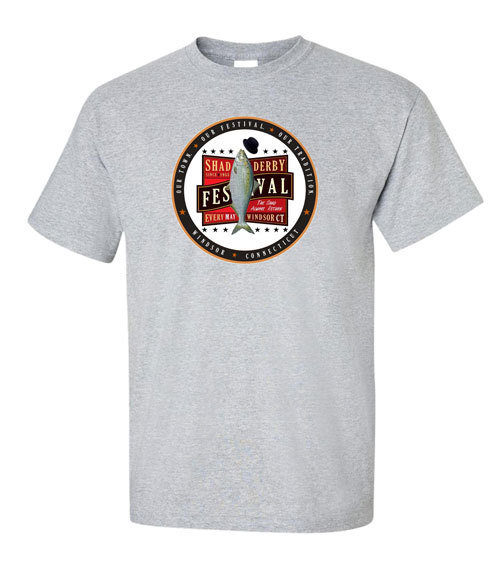 Official Windsor Shad Derby T-shirt (Grey -Fish Logo)