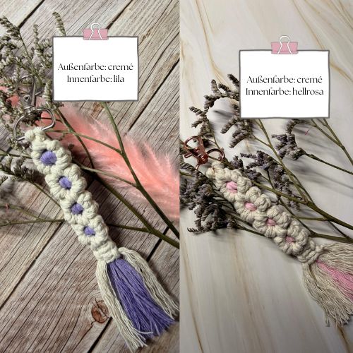 Makramee Schlüsselanhänger Blümchen