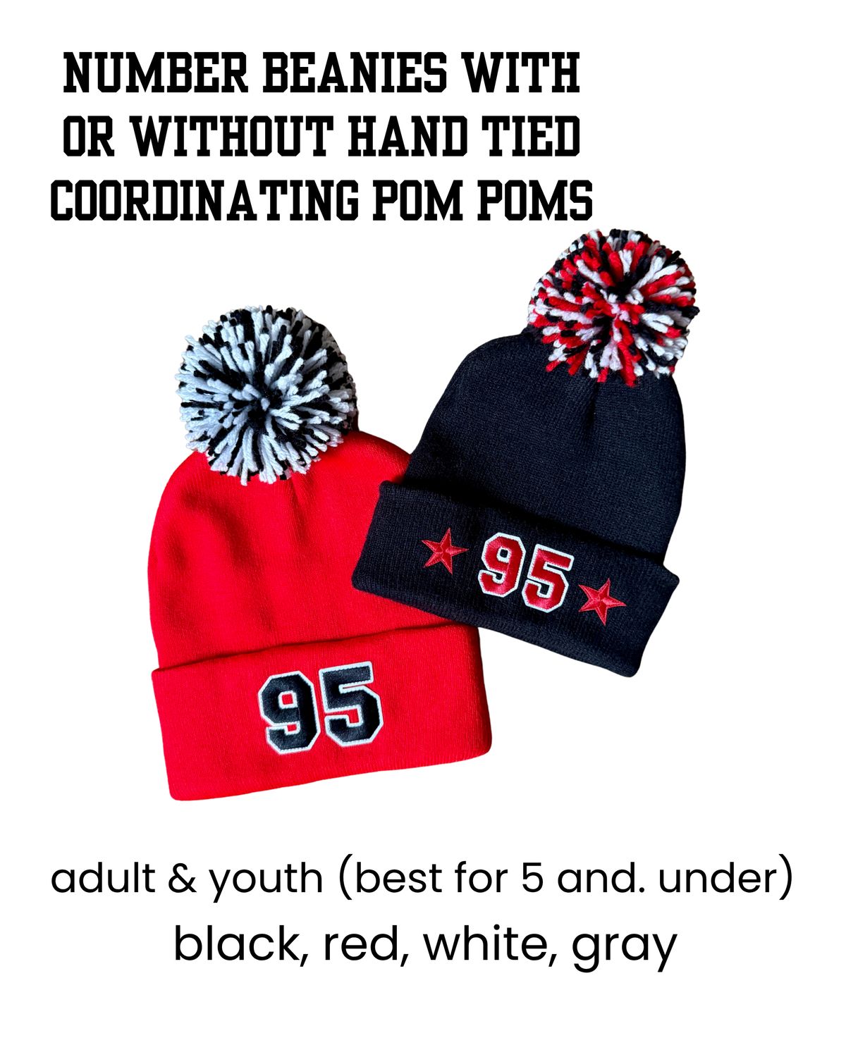 Elite Edge Number Beanies - adult &amp; youth
