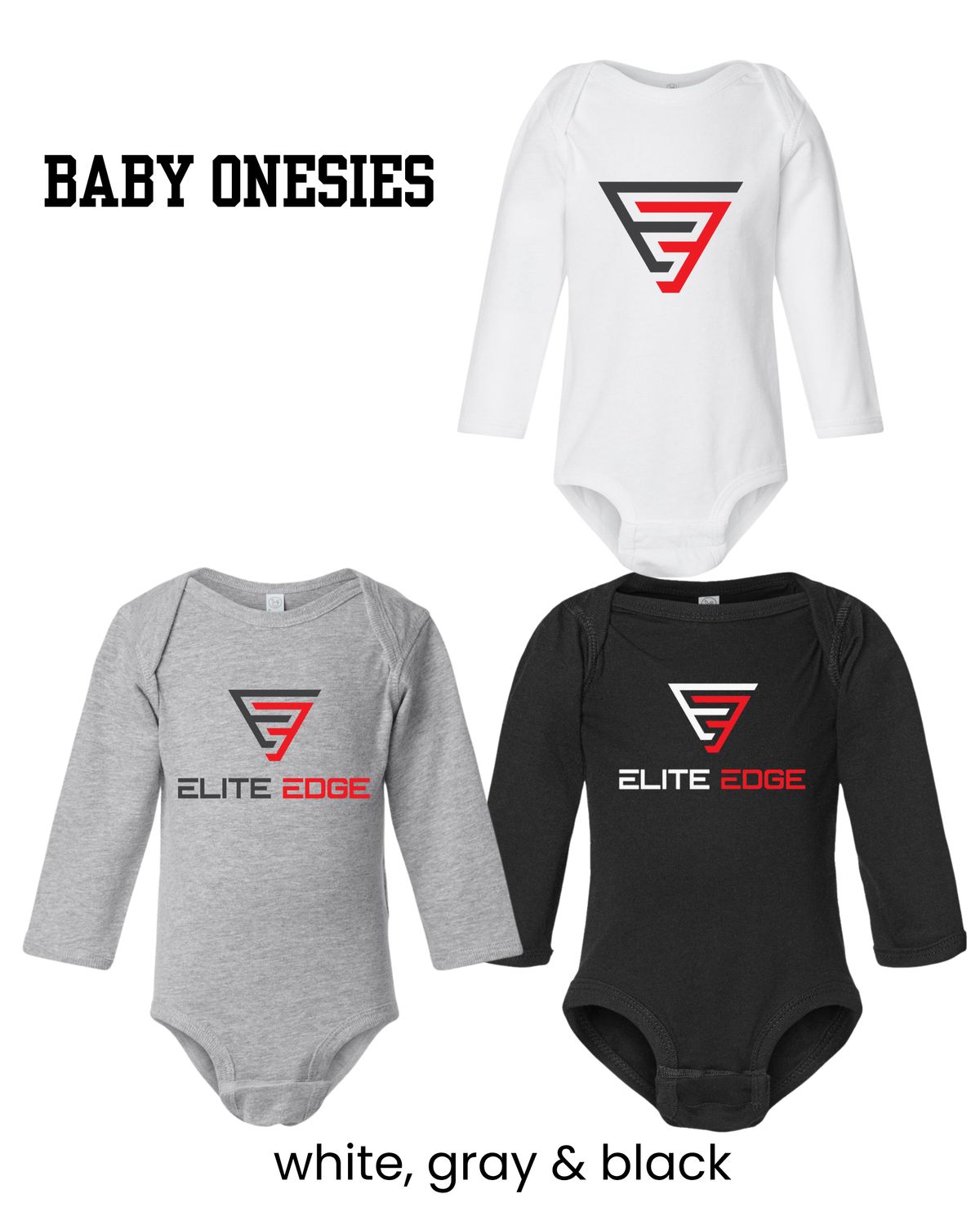 Elite Edge Baby Onesies - short &amp; long sleeve