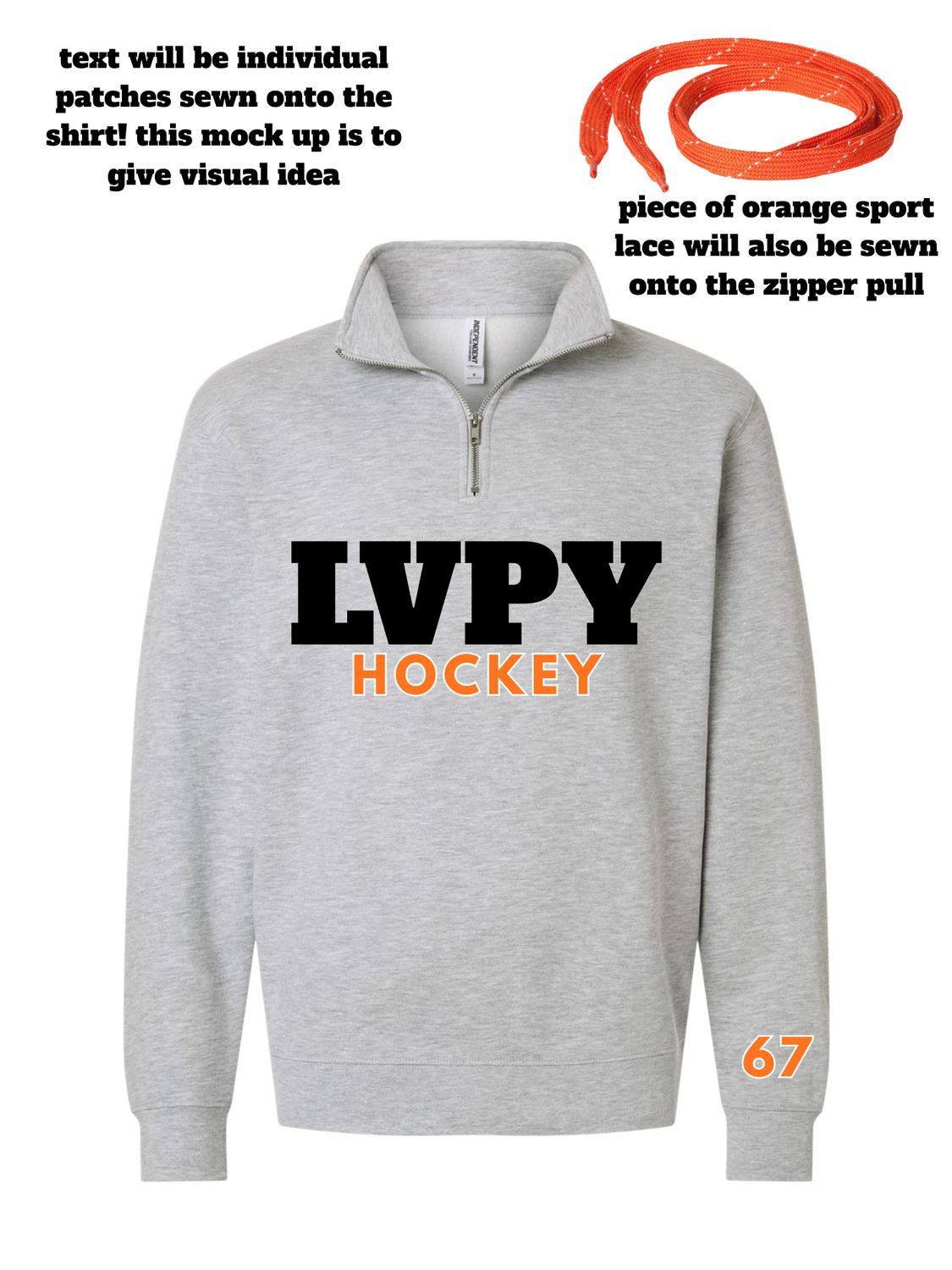 LVPY Hockey Quarter zip
