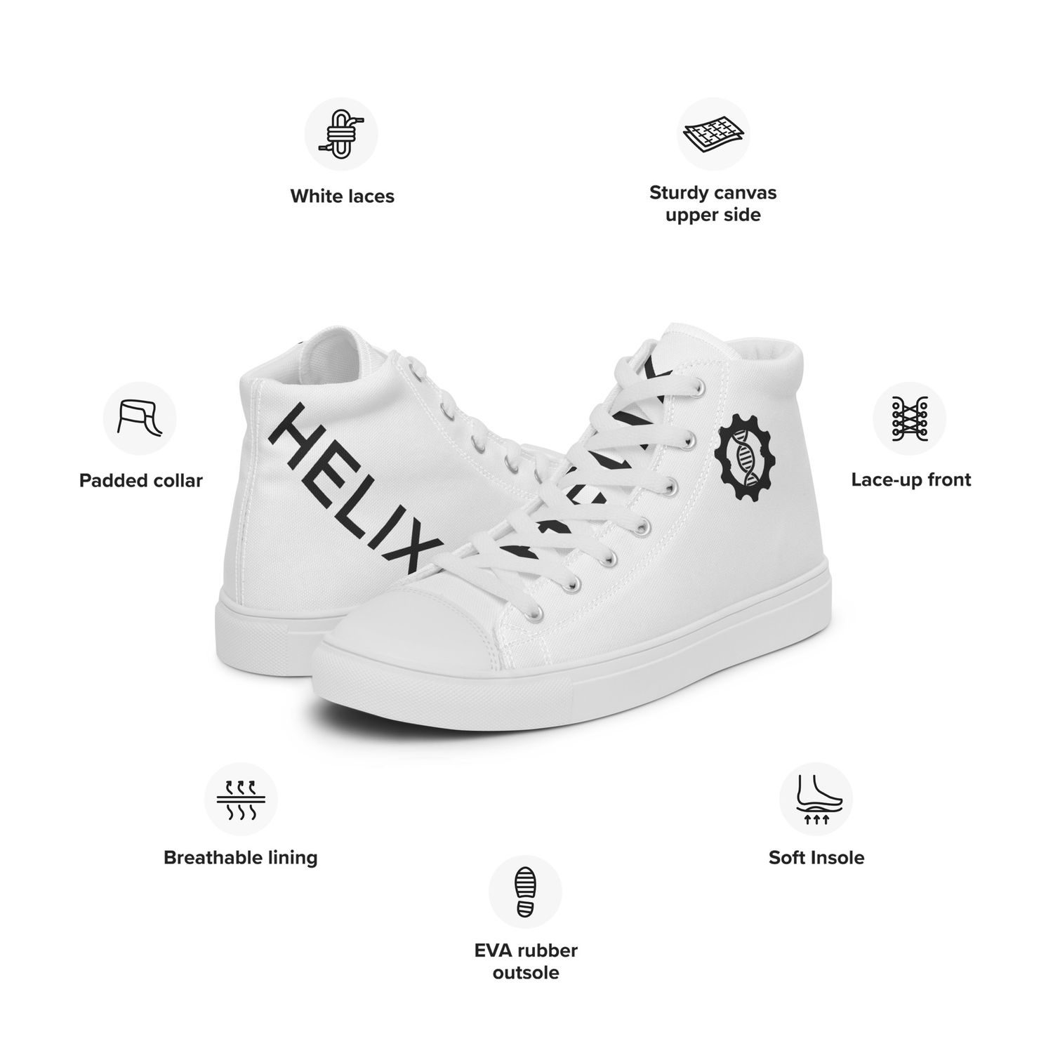 Men’s high top canvas shoes