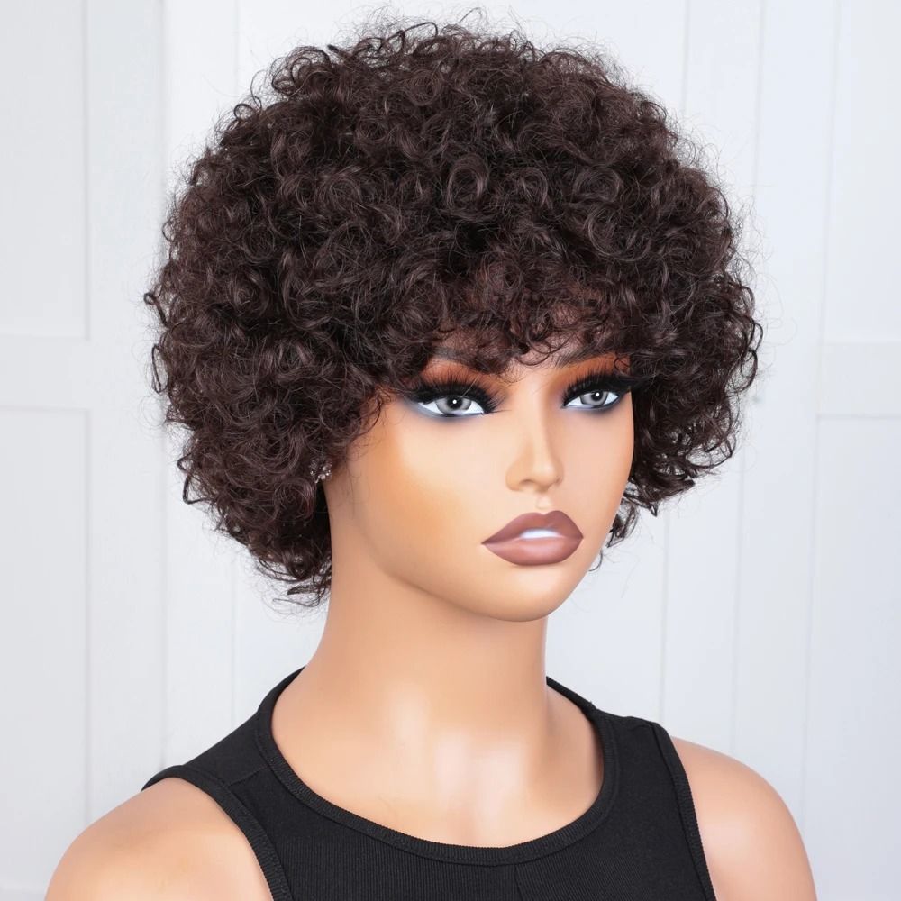 Brazilian Kinky Curly Pixie Bob Wig | Remy Human Hair |