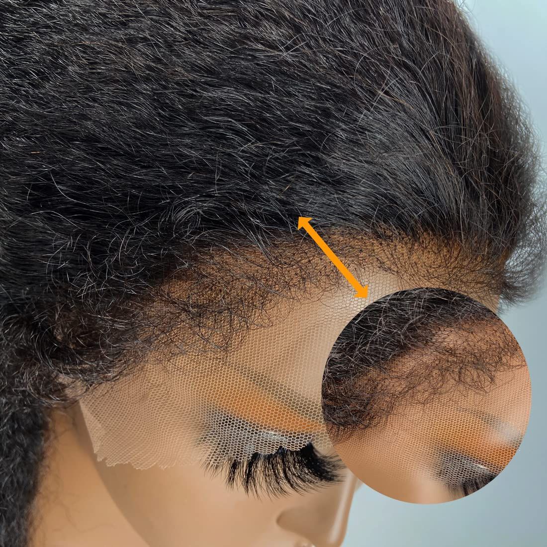 Kinky Curly Lace Front Wig Human Hair With 4C Edges Baby Hair Lace Wigs Realistic Natural Curly Hairline Lace Wig 180% Density