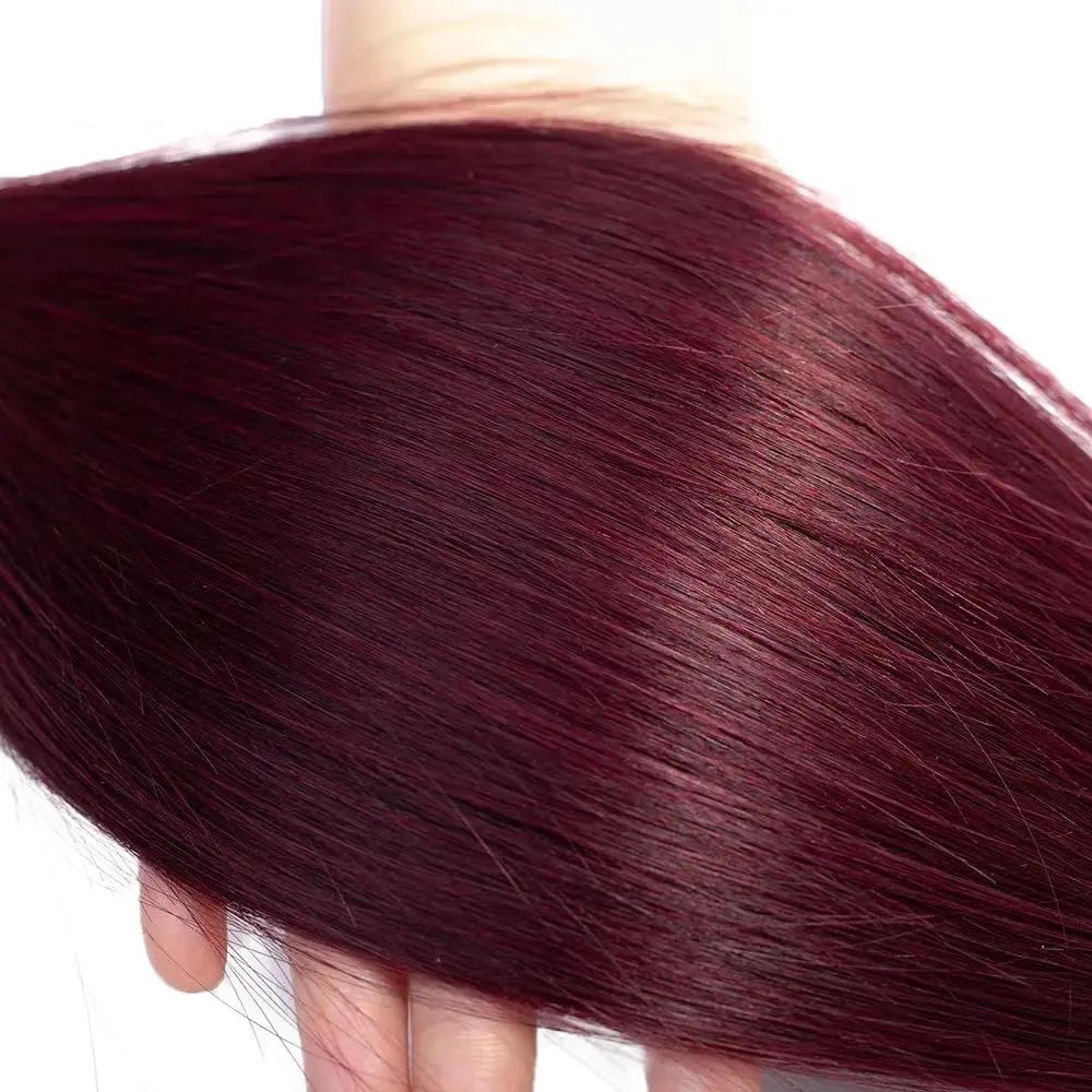 Burgundy Straight Brazilian Remy Hair Bundle 99J Wine Red Hair 1/3 Bundles Straight Sew in Hair Weave Remy Human Hair Bundle