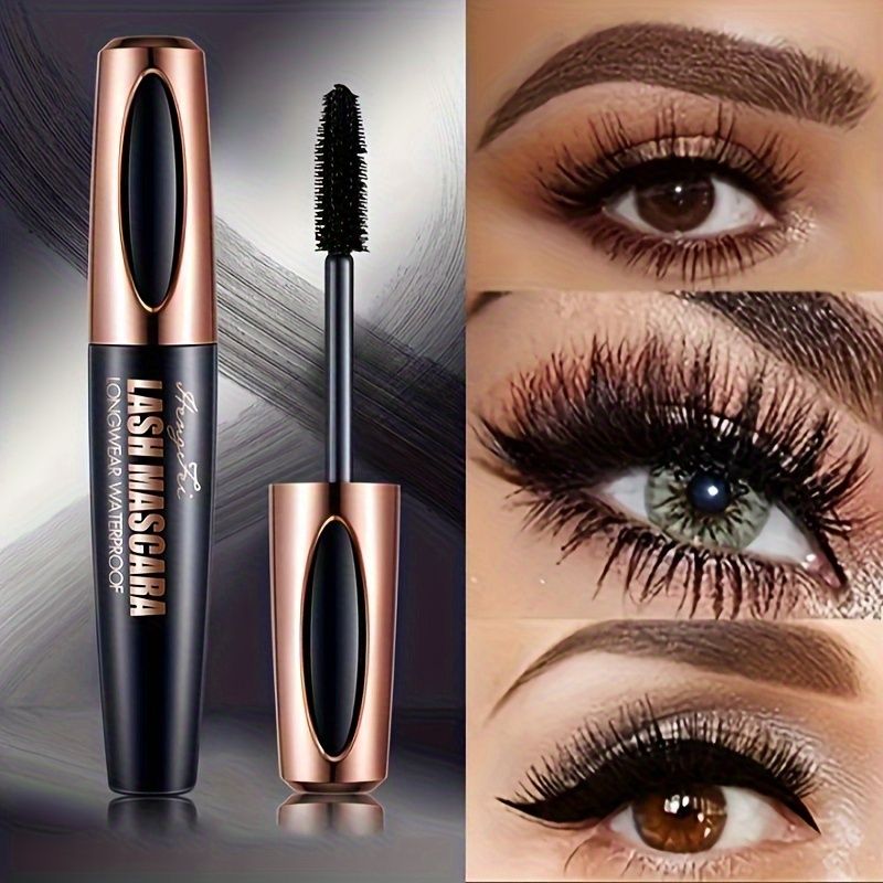 4D Lash Mascara Black Eye Lashes Waterproof &amp; Smudge-Proof Long-Lasting No Flaking Natural No Clumping, All Day Exquisitely Full