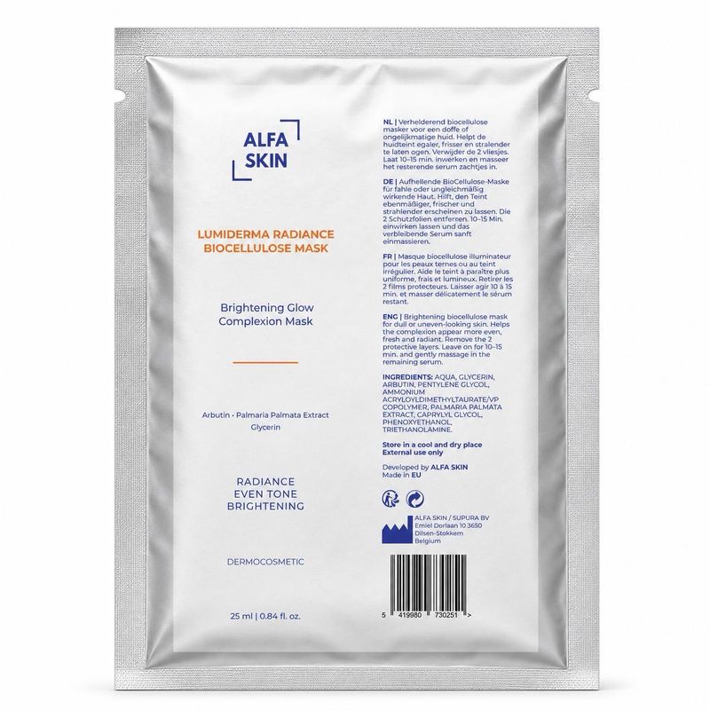 ALFA SKIN – Lumiderma Radiance Biocellulose Mask 5x