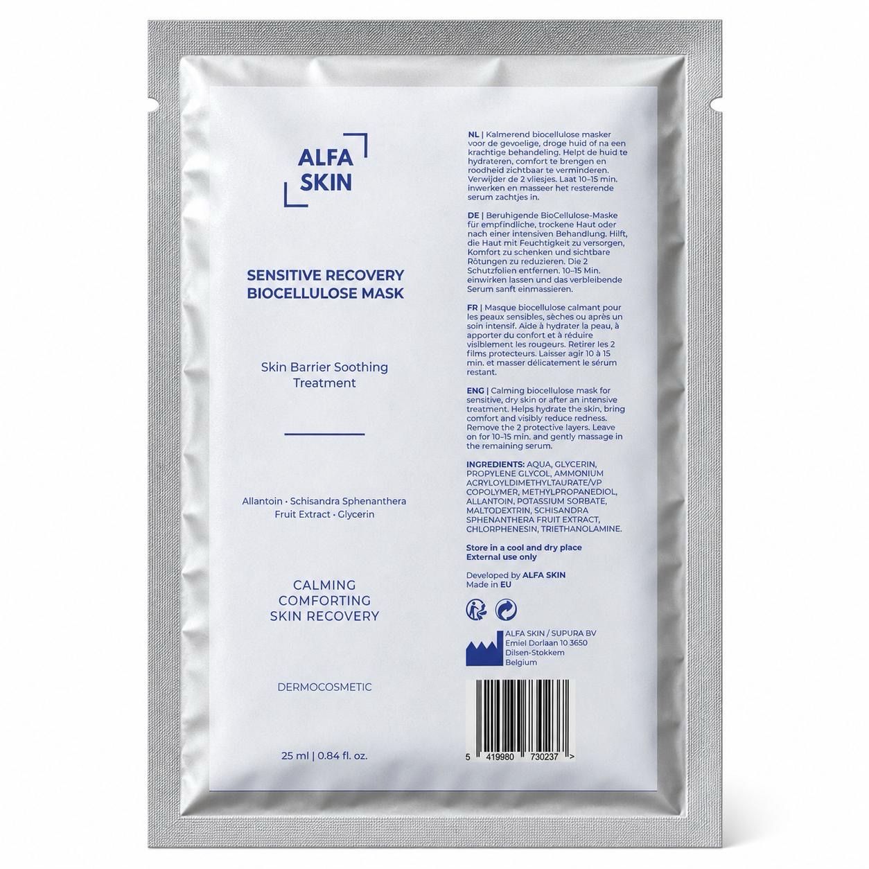 ALFA SKIN &ndash; Sensitive Recovery Biocellulose Mask 10x