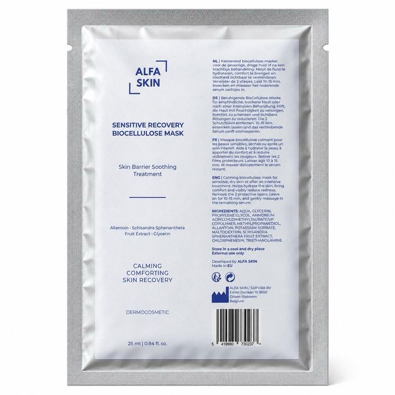 ALFA SKIN – Sensitive Recovery Biocellulose Mask 10x
