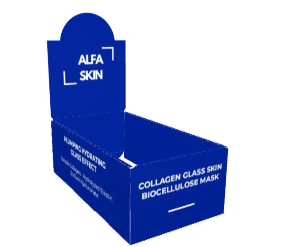 ALFA SKIN &ndash; Collagen Glass Skin Biocellulose Mask Display