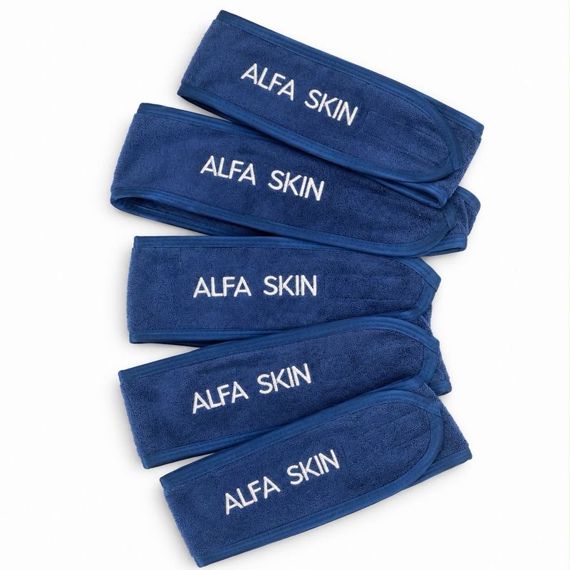 Alfa skin blauwe Haarbandeaus luxe fluweelzacht 5stuks