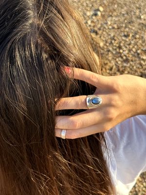 טבעת לברדורייט | טבעת מקומטת בינונית | One piece