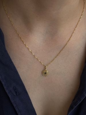 שרשרת תליון אוניקס עגול קטן