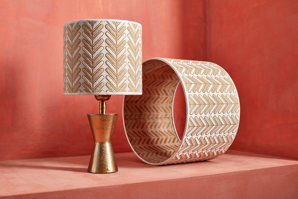 Lampshade arrow gold/white