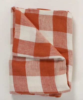 Linen cloth coral 150×220