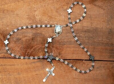 Crystal Rosary with Hematite Accents