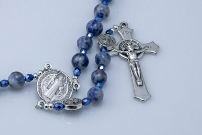 Blue Spot Stone (Jasper) Benedictine Rosary