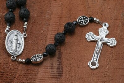 Black Lava Rock Rosary