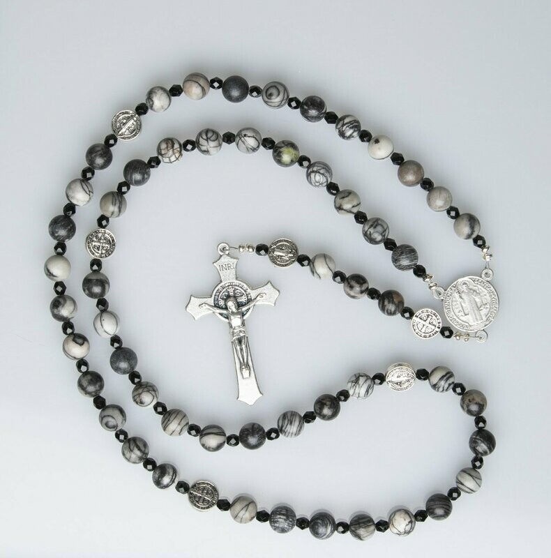 Jasper Web Stone  Benedictine Rosary
