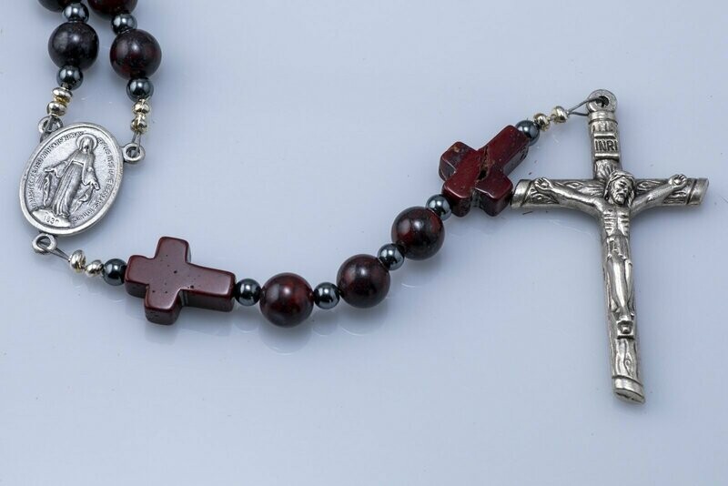 Brown Brecciated Jasper Rosary