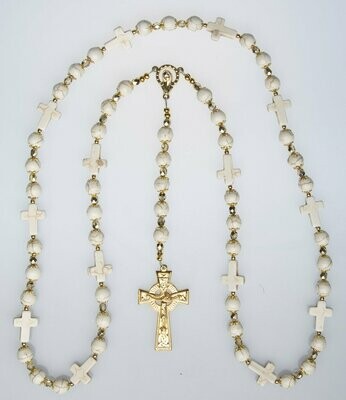 White Natural Howlite Stations of the Cross Rosary