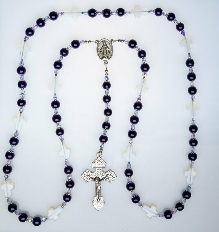 Purple Jade Stations of the Cross Rosary