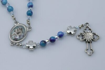 Dyed Blue Jade Rosary