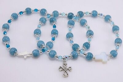 Blue Amazonite Rosary Bracelet