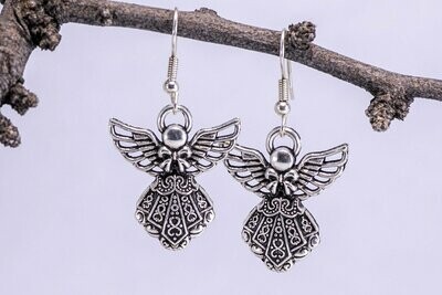Antiqued Angel Earrings