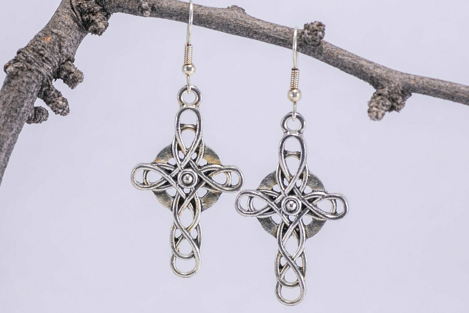 Large Wire Cross Earrings