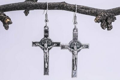 St. Benedict Crucifix Earrings
