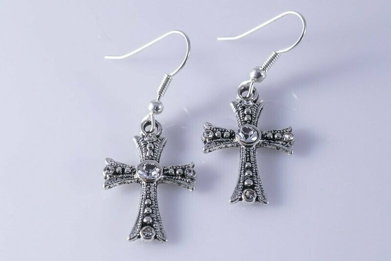 Rhinestone Cross Earrings