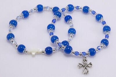 Blue Malaysia Jade Rosary Bracelet
