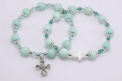 Amazonite Jade Rosary Bracelet
