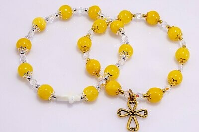 Yellow Jade Rosary Bracelet