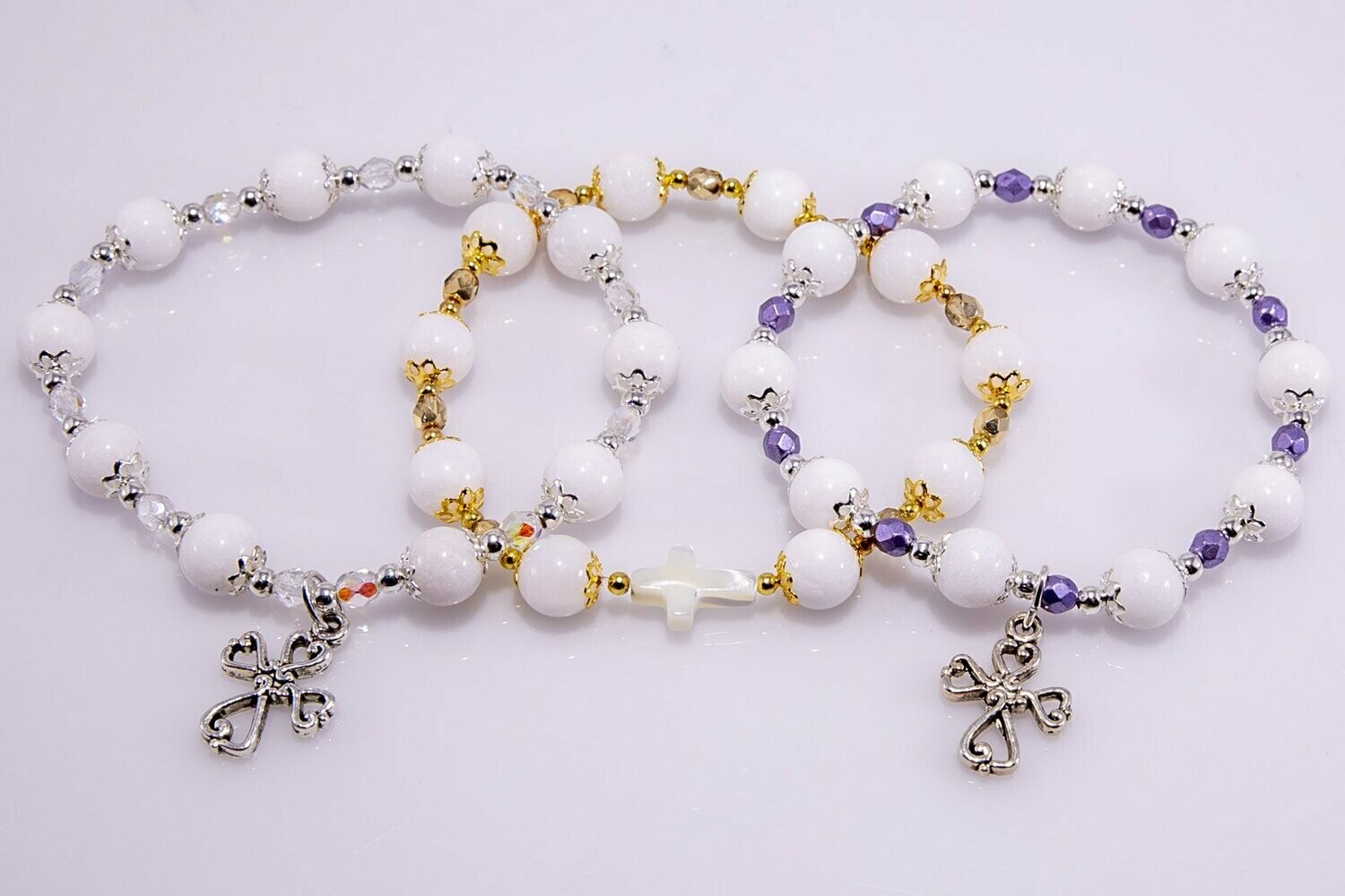 White Jade Rosary Bracelet