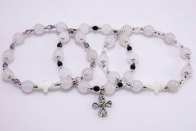 Snow Quartz Rosary Bracelet