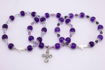 Purple Jade Rosary Bracelet
