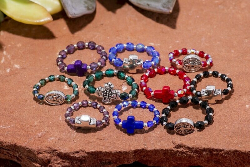 Rosary Rings with inline crosses