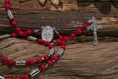Red Mashan Jade Stations Rosary (6mm)
