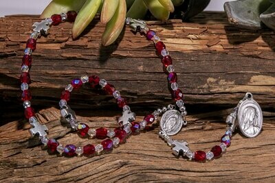 Red Crystal Precious Blood of Jesus Chaplet (6 mm beads)