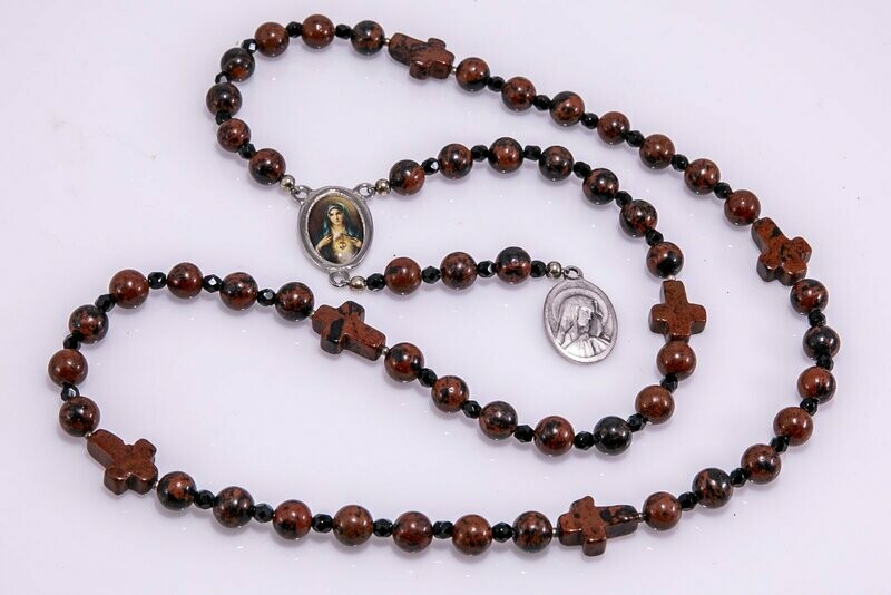 Mahogany Obsidian Seven Sorrows Rosary
