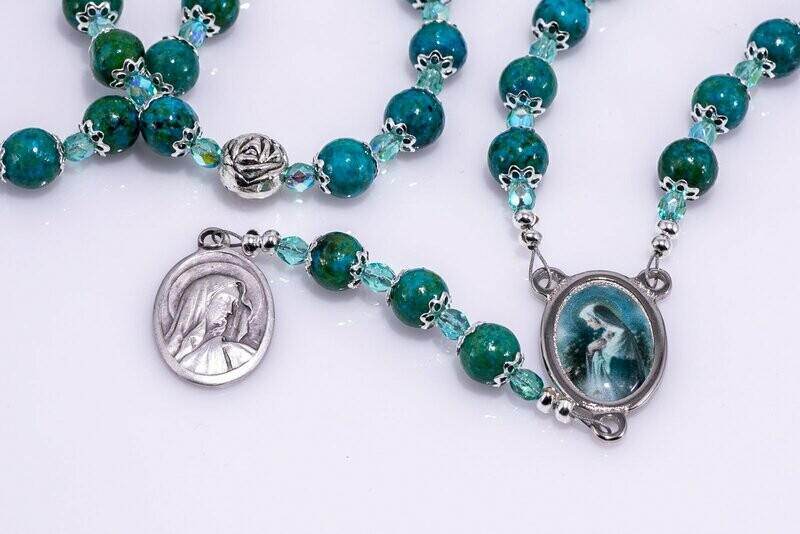 Green Chrysocolla Seven Sorrows Rosary