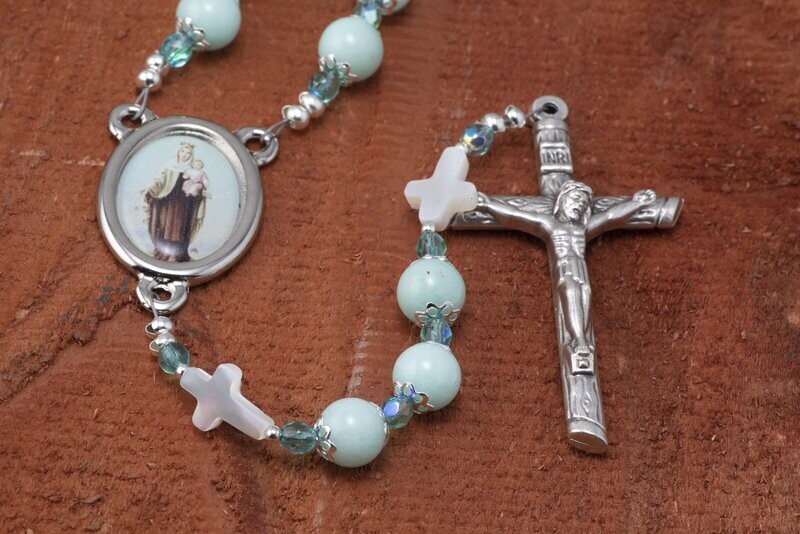 Amazonite Jade Rosary